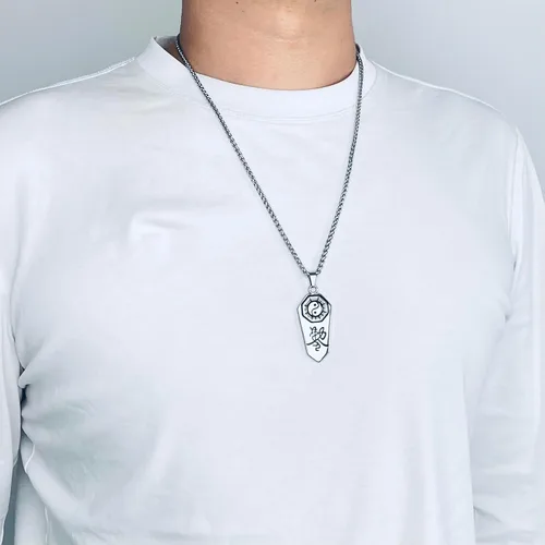 Vista 4 de vicima Yin Yang - Collar con colgante para hombre, collar taoísta, joyería de taoísmo, amuleto con cadena de acero inoxidable de 24 pulgadas