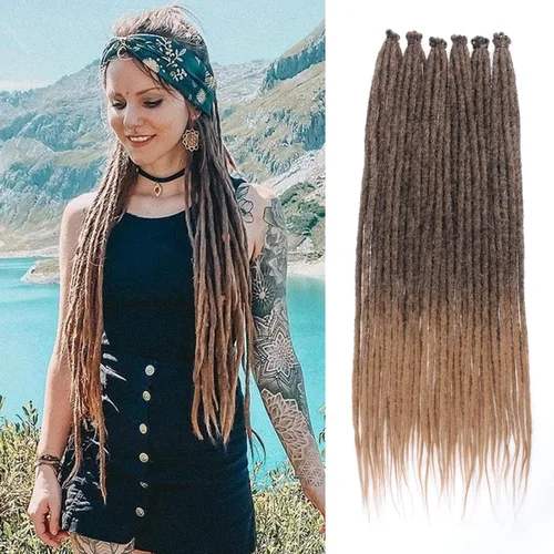 Vista 50 de Leeven Extensiones de Rastas Sintéticas de Doble Punta de 24 Pulgadas 30 Hebras Rastas Boho 613 Rubio 3 Estilos Mixtas Onduladas Rizadas DE Rastas