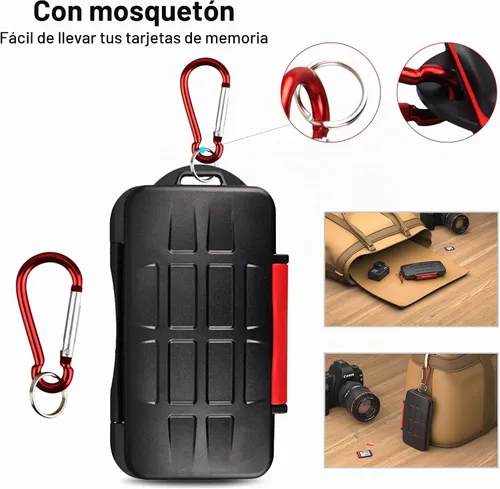 Vista 4 de Kiorafoto Soporte para tarjetas SD resistente al agua IPX5 con 12 ranuras para 12 SD