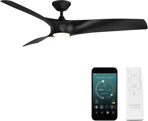 Vista 15 de Zephyr - Ventilador de techo inteligente de 3 aspas para interior y exterior, 52 pulgadas, madera grafito desgastada con kit de luz LED ajustable