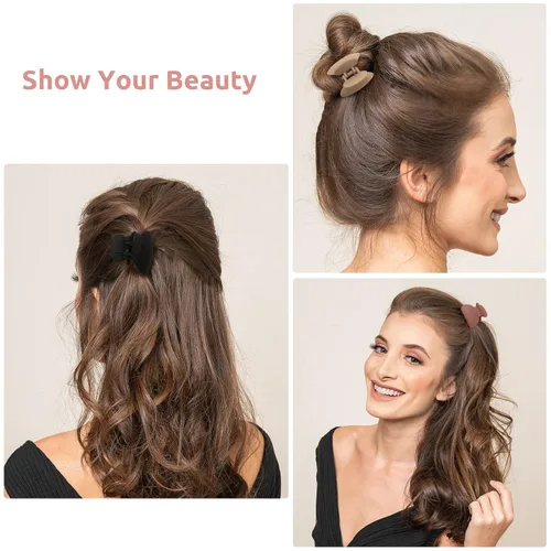 Vista 4 de Lolalet - Paquete de 12 pinzas pequeñas para el cabello para mujer, cabello fino y corto, 1.5 pulgadas, lindos clips de mandíbula de tamaño mediano