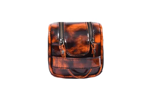 Vista 8 de Neceser de viaje de cuero premium de 10 pulgadas con forro impermeable Kit Dopp vintage hecho a mano tamaño King por Aaron Leather Goods