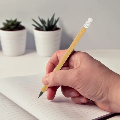 Vista 9 de Tofficu Forever Pencil - Lápiz creativo, 6 lápices de bambú borrables, lápiz de madera eterno, lápiz eterno, lápices sin tinta para escribir