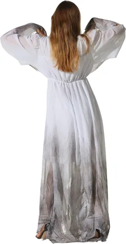 Vista 6 de EraSpooky - Disfraz de fantasma gótico estilo victoriano color blanco