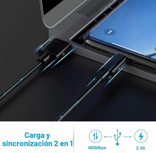 Vista 4 de Cable Lightning con certificación MFi, cargador para iPhone, paquete de 3 cables de carga Lightning a USB A de 3 pies compatible con iPhone 14, 13