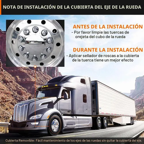 Vista 7 de Aeagle - Kits de combinación de cubierta de eje domo para ejes de camión semi con tuerca de lengüeta de 33 mm atornillada, plástico ABS cromado, 2