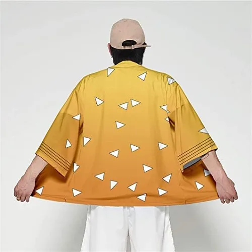 Vista 4 de IDS Home Disfraz de cosplay de Kimetsu no Yaiba de Halloween Haori