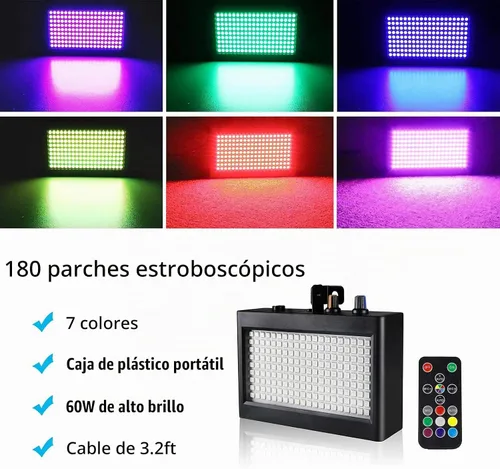 Vista 4 de Luz estroboscópica de escenario, iluminación de escenario con flash súper brillante, activada por sonido y control de velocidad, luz estroboscópica