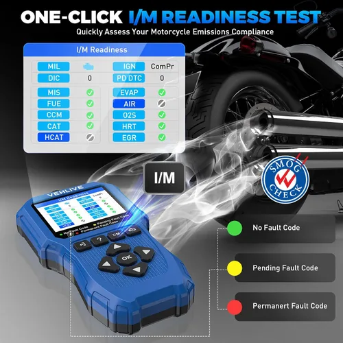Vista 3 de Herramienta de Medición y Diagnóstico del Sistema de Motocicleta, Escáner Moto OBD2 con Prueba de Voltaje, Lector de Códigos de Fallas