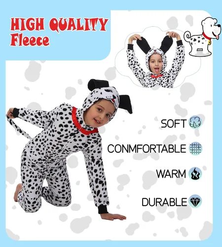 Vista 42 de Wizland Disfraz de animal para niños, leopardo, vaca, mono, reno, gato negro, dálmata, muñeco de nieve, mono de Papá Noel