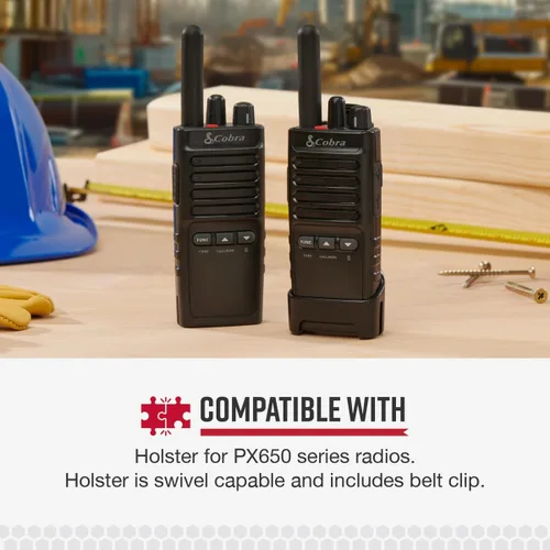 Vista 4 de Cobra PX Holster - Clip giratorio para cinturón de repuesto para radios bidireccionales y Walkie-Talkies compatibles