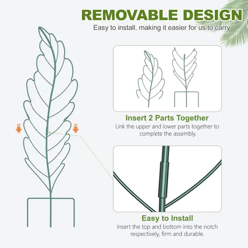 Vista 6 de Paquete de 3 enrejados de metal de 59 x 16 pulgadas para plantas trepadoras, enrejado grande para plantas trepadoras al aire libre, rosas, verduras