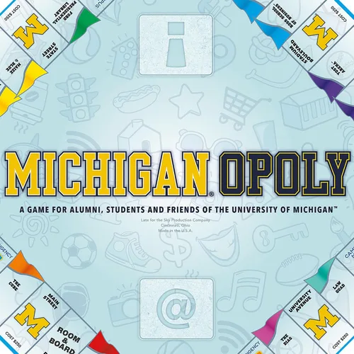 Vista 6 de Late for The Sky Michigan-Opoly - Juego de mesa familiar de la Universidad