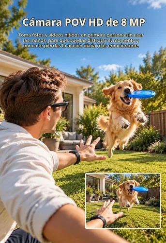 Vista 3 de Gafas inteligentes G1 AI con cámara y Bluetooth, gafas de grabación de Gafas de cámara con traducción IA, reconocimiento visual, asistente de voz G1