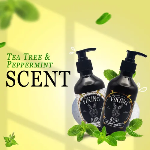 Vista 6 de VIKING KING-BEARD LAVADO-Árbol de té/Menta-300 Ml