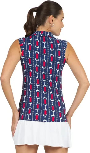 Vista 3 de IBKUL Athleisure Wear 14546 - Polo sin mangas con protección solar UPF 50+ Icefil con estampado Vic