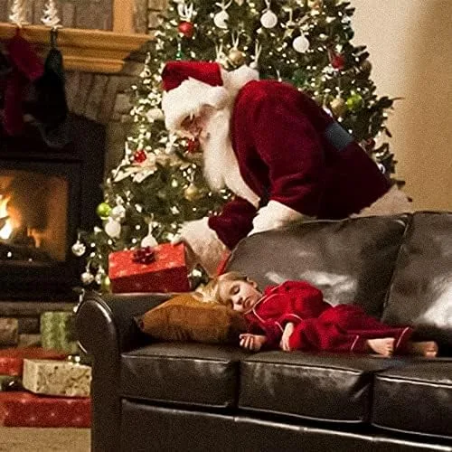 Vista 6 de Disfraz de Papá Noel de Navidad para hombre de terciopelo de lujo para adultos