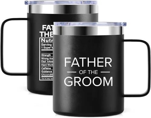 Vista 9 de kwsnatel Taza de acero inoxidable aislada al vacío de 12 onzas con tapa, regalo para papá, novia, despedida de soltera, boda, fiesta de compromiso