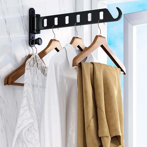 Vista 2 de YSUEFIJO Estantes de secado plegables para ropa sucia, soporte de pared, resistente para ropa sucia, estantes plegables para ropa seca, para balcón