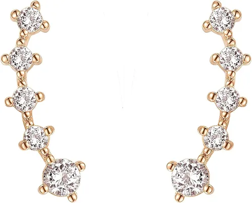 Vista 3 de PAVOI - Aretes de perlas con chapado en oro de 14 quilates, plata de ley