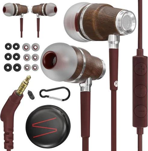 Vista 12 de Auriculares sintonizados NRG 3.0 Premium Madera aisladores de sonido, con micrófono y control de volumen, estilo madera Negro
