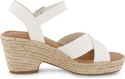 Vista 4 de CUSHIONAIRE Sandalias de cuña Robbie para mujer + espuma viscoelástica y anchos disponibles, Negro