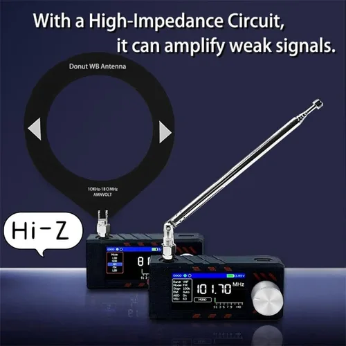 Vista 6 de Sopop V3S SI4732 - Mini receptor de radio, firmware actualizado, radios alimentadas por batería con amplificador de auriculares incorporado Hi-Z