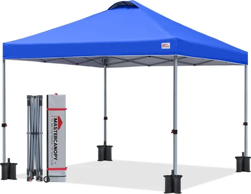 Vista 13 de MASTERCANOPY - Toldo plegable que incluye funda de transporte con ruedas, 4 bolsas de arena de contrapeso y 4 estacas