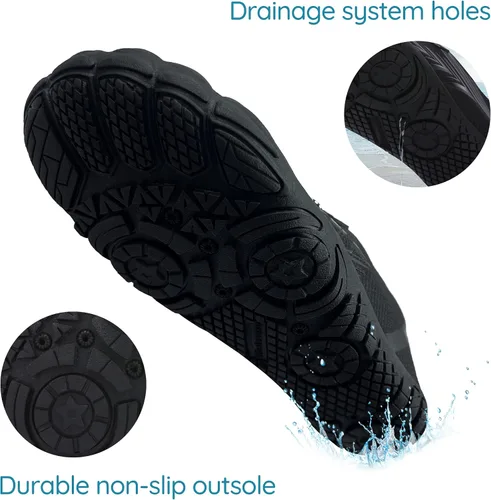 Vista 4 de Whatseaso Zapatos acuáticos para mujeres y hombres, de secado rápido, zapatos descalzos para buceo, natación, surf, aqua, caminar, playa, yoga