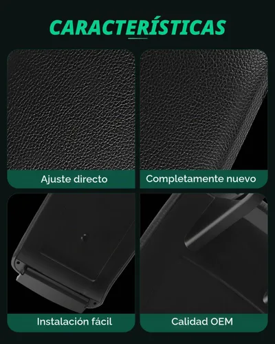 Vista 3 de SCITOO Funda de repuesto negra para reposabrazos para consola central para Audi A4 A6 S4 2000-2008
