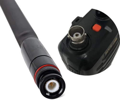 Vista 2 de HYS BNC CS Tactics Antenas plegables de doble banda 6.6 ft/27.6 in antena compatible con radio BNC portátil Cobra Midland Uniden de 144/430 Mhz Negro
