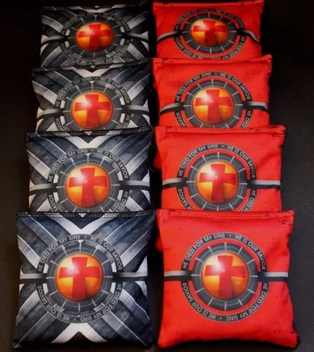 Vista 6 de BackYardGamesUSA Custom Firefighter Maltese Fire Ladder Flames Set of 8 Regulation Custom Cornhole Bags B8