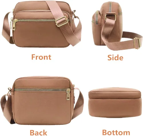 Vista 2 de Bolsos cruzados de nailon para mujer, bolsos y bolsos de mujer, bolsos casuales de mensajero, bolso cruzado negro impermeable