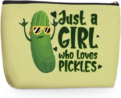 Vista 10 de Funny A Girl Loves Animals Pickles - Bolsa de maquillaje para cosméticos, bolsa de viaje para fiestas de animales, artículos de decoración