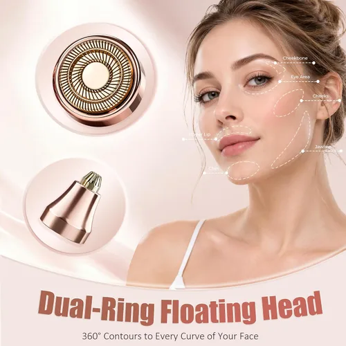 Vista 3 de Removedor de vello facial impecable para mujeres, afeitadora facial con luz Dorado
