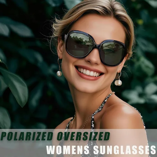 Vista 15 de Joopin Lentes de sol de gran tamaño para mujer, polarizados, grandes, para conducción, protección UV, grandes sombras