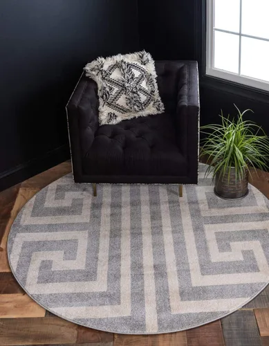 Vista 13 de Unique Loom Athens Collection - Alfombra clásica geométrica moderna con diseño de bordes, 3 pies 3 pulgadas x 5 pies 3 pulgadas, negro/beige negro