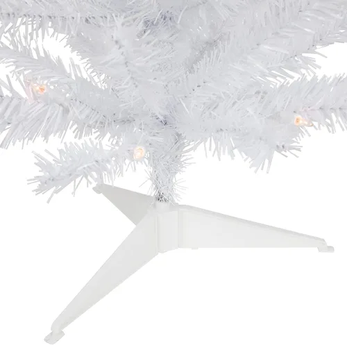 Vista 6 de Árbol de Navidad artificial preiluminado de madera de pino blanco delgado de 3 pies