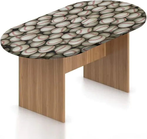 Vista 17 de Mantel ovalado ajustable para mesa de patio, con bordes elásticos occidentales, de poliéster, estampado tradicional de vagón, se adapta a mesas