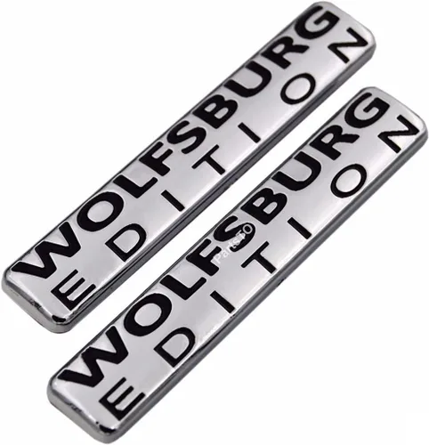Vista 5 de 2X Calcomanía de emblema de la edición Wolfsburg para exterior, adorno de rendimiento, para guardabarros, lado, maletero, interior, ventana Negro