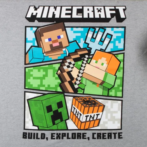 Vista 5 de Minecraft Conjunto de 2 sudaderas con capucha y camiseta para niños, conjunto de sudadera con capucha y camiseta
