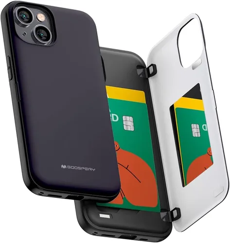 Vista 57 de GOOSPERY Parachoques magnético para puerta compatible con iPhone 15, funda con tarjetero, cartera con cierre magnético automático, protector de Azul