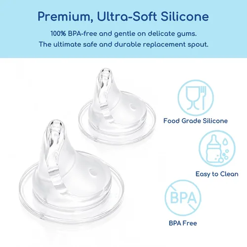Vista 6 de Sippy Boquilla compatible con MAM PP y botellas de vidrio, boquilla de botella de repuesto, boquillas de silicona 100% de grado alimenticio suave, a