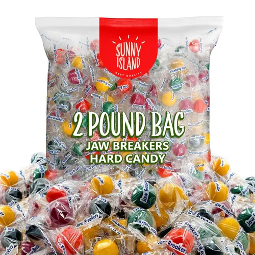 Vista 3 de Jaw Breakers Candy Bolsa de 2 libras Surtido con sabor a frutas Dulces duros envueltos individualmente Aproximadamente 160 piezas Cereza