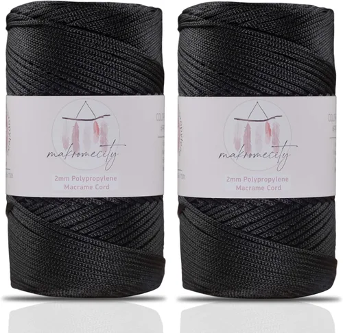 Vista 66 de Makromecity, Cordón de macramé de poliéster de 2 mm x 250 yardas (750 pies) Cordón de macramé de 2 mm de polipropileno para arte y manualidades