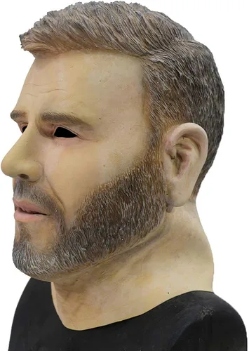 Vista 3 de HENGYUTOYMASK Máscara facial humana de látex fuerte para hombre disfraz de fiesta de cosplay disfraz de Halloween