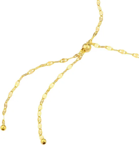 Vista 2 de Collar Forzentina Y Lariat martillado de oro amarillo de 14 quilates, joyería de 18 pulgadas, regalos para mujer, Yellow Gold, No es una piedra