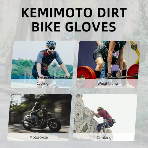 Vista 8 de Darevie Guantes de ciclismo MTB de 0.197in con relleno de gel, guantes de bicicleta de medio dedo, guantes de bicicleta antideslizantes