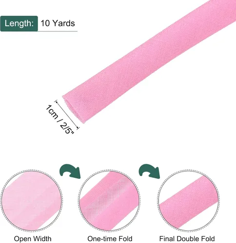 Vista 374 de MECCANIXITY Cinta al bies de doble pliegue de 1/2 pulgada de poliéster continuo a granel para costura, costura, dobladillo, encuadernación y Beige