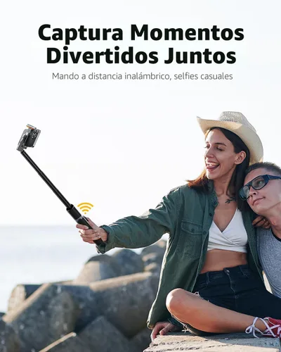 Vista 3 de TODI Trípode para selfie stick para teléfono celular de 63 pulgadas, trípode portátil para iPhone con control remoto inalámbrico, soporte extensible